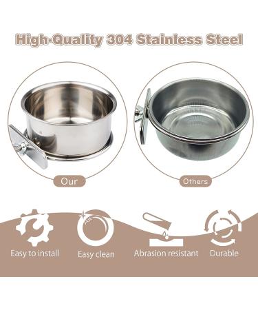 5-Pack Stainless Steel Bird Bowls with Clamp - Food and Water Dishes for Parakeets, Cockatiels, Budgies, Conures, Lovebirds, Macaw - Includes Dispenser Spoon - Buy Online on GoSupps.com