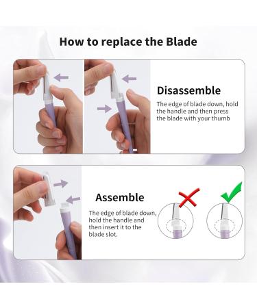 Premium Face Razors for Women & Men | Reusable Dermaplaning Tool with 8 Blade Refills - Effortless Facial Hair Removal in Stylish Purple - Buy Online on GoSupps.com