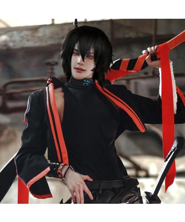 Skhaovs Black Short Wig for Men & Women | Unisex Anime Cosplay Synthetic Wig - Perfect for Cosplay - Buy Online on GoSupps.com