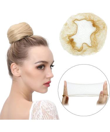 Invisible Hair Nets for Women - 20pcs Blonde Elastic Edge Mesh Hair Bun Nets - Ideal for Ballet, Gymnastics - 50cm/20inch - Buy Online on GoSupps.com