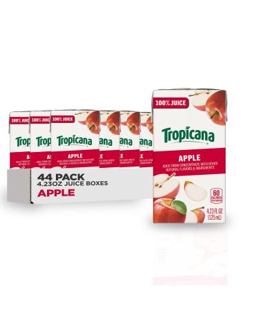Tropicana 100% Juice Box, Apple Juice, 4.23oz (Pack of 44)