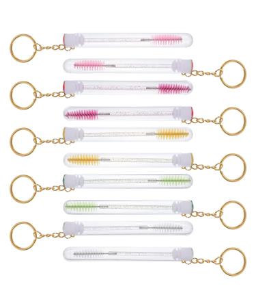 FOMIYES 10 Pcs Keychain Mascara Brush Mascarades for Women Diamond Mascara Wands with Tube Test Tube Crystal
