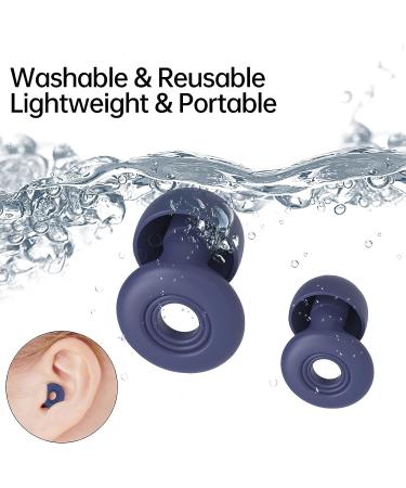 Olins Kako Reusable Soft Silicone Ear Plugs for Sleeping, -20dB Noise Reduction, 8 Ear Tips - Hearing Protection for Snoring, Concerts, Work & Travel - Blue - Buy Online on GoSupps.com