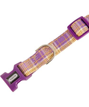 Yudote Soft Dog Collar - Checkered Violet Plaid for Small Dogs with Sensitive Skin - 1-Pack - Buy Online on GoSupps.com