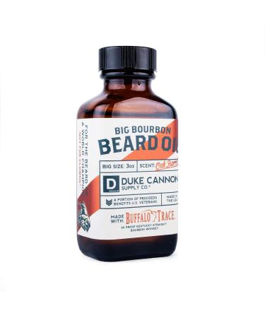 Duke Cannon Supply Co. Big Bourbon Beard Oil 3oz - Oak Barrel Scent | Premium Natural & Organic Ingredients - Buy Online on GoSupps.com