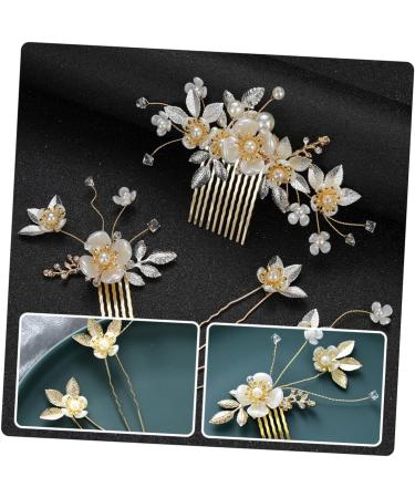 Didiseaon 2 Sets Hair Accessories Flower Decor Rhinestone Hair Clip Bridal Hair Clip Rhinestone Wedding Hair Comb Bridal Headpieces for Wedding Wig Combs Zinc Alloy Flower Head Women's Pearl - Buy Online on GoSupps.com