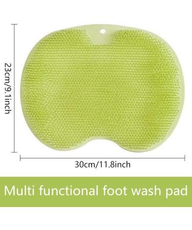 Mecctuck Foot Massage Device & Back Scrubber - Non-Slip Silicone Pad for Relaxation | Soothing Green Foot Washing Mat & Shower Brush - Buy Online on GoSupps.com