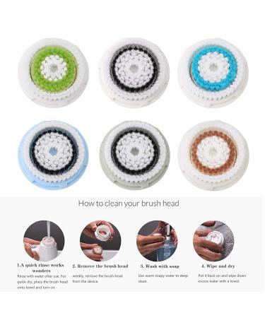 6 Pack Replacement Brush Heads for Electric Face Cleansing Brush - Deep Cleaning & Peeling Facial Brushes - Buy Online on GoSupps.com