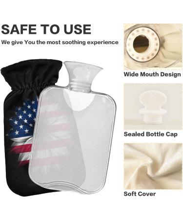 Hot Water Bottle with Cover | 1L BPA-Free Small Heat Pack for Pain Relief | Ideal for Headaches Neck & Shoulders - Buy Online on GoSupps.com