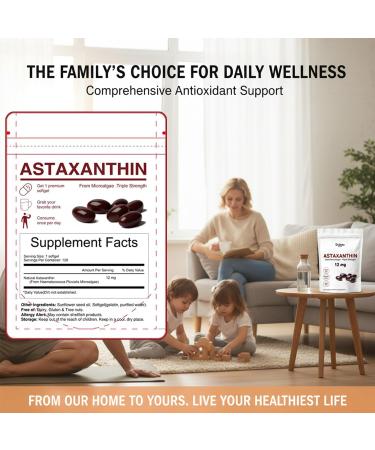 Belano Astaxanthin 12mg Premium Astaxanthin Antioxidant Supplements Supports face Skin Immune 120 Softgels 4 Month Supply - Buy Online on GoSupps.com
