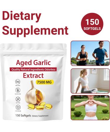 Aged Garlic Extract 7500mg Organic Garlic Capsules Supplement 150 Softgels | Org anic All-Natural Non-GMO Gluten-Free | Daily Immune for Adults (150 Capsules) 0.01 Ounce (Pack of 150) - Buy Online on GoSupps.com