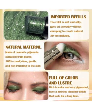 DAGEDA Eyeshadow Stick Dual End Shimmer Eyeshadow Stick Pearl Eyeshadow Pencil Crayon Waterproof Long-lasting Glitter Eye Shadow Cream Stick with Soft Brush for Eye Makeup (11# Green Shimmer) - Buy Online on GoSupps.com