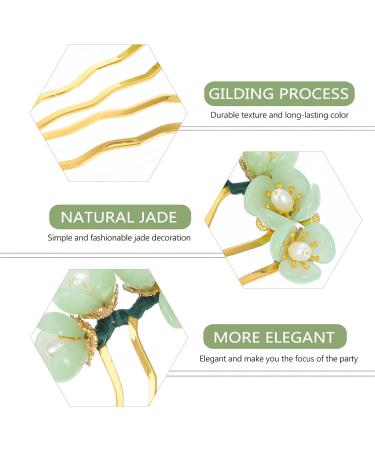 Hairpin Flower Hairpin Jade Hair Stick Chinese Chopsticks Headwear Traditional Chignon Pin Green - Buy Online on GoSupps.com