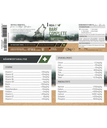 ReaVET Barf Complete Dog Powder 1.2kg - Premium BARF Supplement for Dogs with Essential Vitamins & Minerals - Buy Online on GoSupps.com