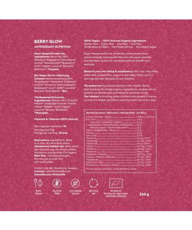 KIANO Superberries Mix | Organic Superfood Blend with Antioxidants | Rosehip Acai & Lucuma | 240g Berry Power - Buy Online on GoSupps.com