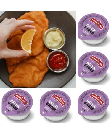 Harrisons Garlic and Herb Sauce Dip 25g Each Pack of 20 With Smooth Mayonnaise Pack of 20 Sachets No Artificial Color or Flavor Made in UK - Buy Online on GoSupps.com