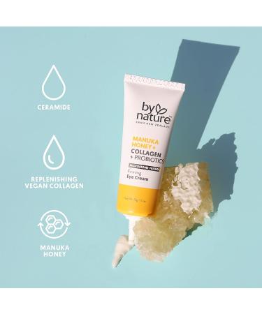 By Nature Manuka Honey Collagen & Probiotic Eye Cream - Dark Circle Hydrating Skincare from New Zealand - 0.5oz - Buy Online on GoSupps.com