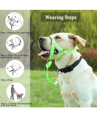 Dog Handlebars for Medium & Large Dogs - Soft Upholstery Durable Halter Training Instructions - L (17.8 - 35.6 cm) Green Nylon/Black Padding - Buy Online on GoSupps.com