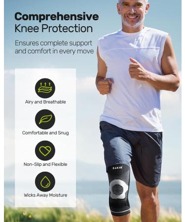 Buy Knee Compression Sleeve with Patella Gel Pad - Adjustable Non-Slip Knee Brace for Men & Women | XL Joint Pain Relief for Arthritis & Meniscus Tear | Perfect for Running & Workout - Buy Online on GoSupps.com