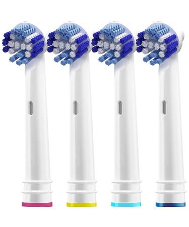 Replacement Toothbrush Heads Compatible with Oral B Braun- Pack of 4 Professional Electric Toothbrush Heads- Precision Refills for Oral-b 7000, Clean, OralB Pro 1000, 9600, 500, 3000, 8000, Plus! 4 Count (Pack of 1)