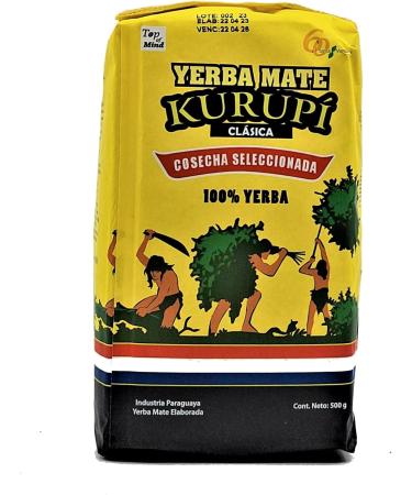 Kurupi Yerba Mate Classica 500g (Sac) - Paraguayen - Yerba Mat - 500 g de yerba mate pure (avec tiges) - Convient pour tre fait avec de l'eau chaude ou froide ou avec du jus (terere) - Buy Online on GoSupps.com