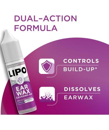 Lipo Earwax Cleansing Aid Drops Fast-Acting Earwax Removal Peroxide-Free Safe & Gentle Formula Dissolves Wax Quickly Prevents Build-Up Reduces Irritation & Muffled Ears - Buy Online on GoSupps.com