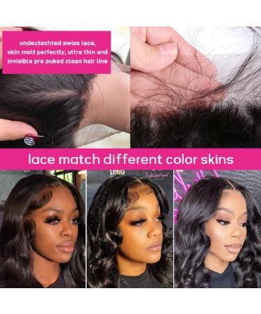 28 13x4 Body Wave Lace Front Wig | HD Transparent Brazilian Human Hair | Pre Plucked with Baby Hair | 180% Density | Natural Black | For Black Women - Buy Online on GoSupps.com