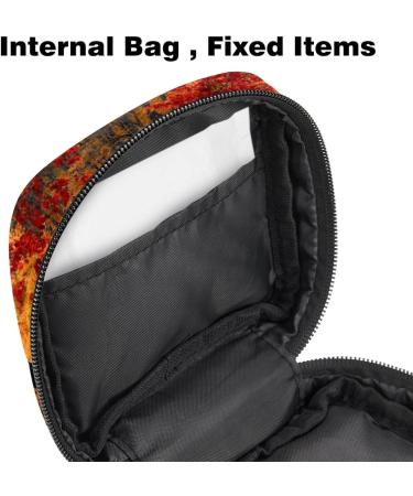 Portable Menstrual Cup & Pad Storage Bag for Women | Autumn Leaves Design | Perfect for Teens - Buy Online on GoSupps.com