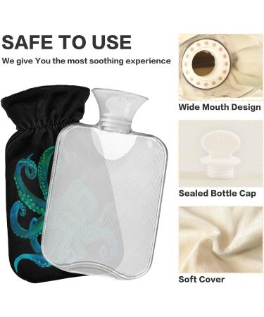 Naanle Watercolor Hot Water Bottle with Cover 1L Transparent Heat Therapy for Bed Hands & Feet | Pain Relief & Warmth - Buy Online on GoSupps.com