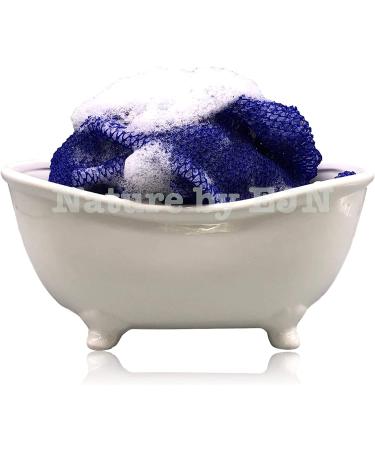 Nature by EJN Blue Net Bath Sponge - Customized N1 Weave, Long Skin Exfoliation - African Ghana Porous Design - Buy Online on GoSupps.com