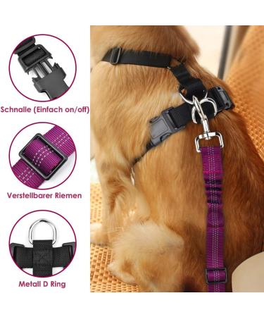 Slowton Dog Harness with Seat Belt - Breathable XS Safety Harness for Puppies | Ideal for Everyday Sports - Fuchsie Color - Buy Online on GoSupps.com
