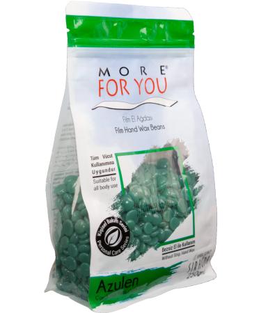 More For You Film Hand Wax Beans Azulene (Green) 250gr - Hot Wax Warm Wax Hair Removal Hot Wax Sir Agda Depilatory Wax