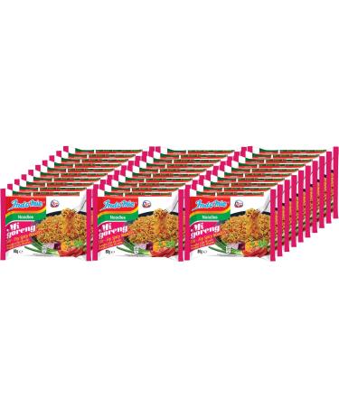 Indomie Mi Goreng Instant Stir Fry Noodles, Halal Certified, Hot & Spicy / Pedas Flavor (Pack of 30), 2.82 Ounce (Pack of 30)