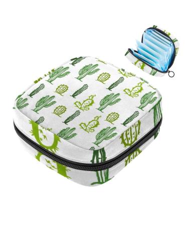 Muooum menstrualpolster bag zipper women's flip bag tampons collect bags for women girls (cactus cactus fig pattern) color 3