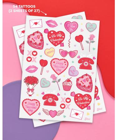 xo  Fetti Valentine's Day Temporary Tattoos - 54 Hot Pink Foil Styles | V-Day Party Decoration  Galentines  Party Favor  Be Mine  Candy Heart  Vday Supplies  XOXOs - Buy Online on GoSupps.com