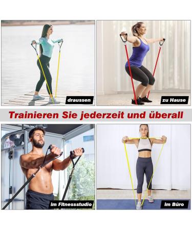 Fitness Straps & Resistance Bands Set - 3 Levels Door Anchors Handles & Storage - Strength Training & Yoga - Buy Online on GoSupps.com