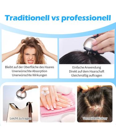 2-in-1 Hair Scalp Applicator & Massage Brush - 30ml Scalp Oil Applicator for Essential Oils - Champagne Gold - Buy Online on GoSupps.com
