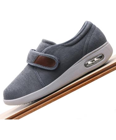 Adjustable Closure Elderly Shoes for Men | Diabetic & Orthopaedic | Anti-Slip Sole | Edema Slippers (Size 7, Gray) - Buy Online on GoSupps.com