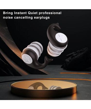 Erhigher Earplugs Ergonomic Silicone Ear Plugs 25 DB Noise Reduction Waterproof Reusable Dust-proof Hearing Protection Earplugs for Work Sleep Study Focus Snoring Parties Black - Buy Online on GoSupps.com