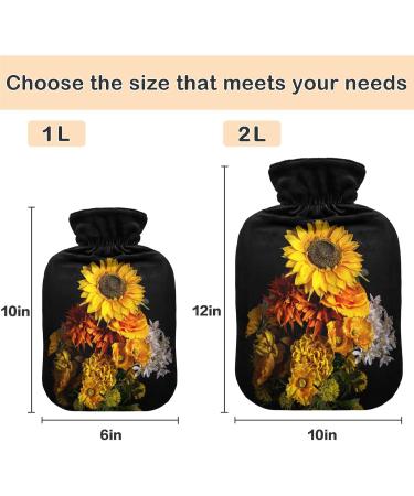 NAANLE Autumn Sunflower Transparent Hot Water Bottle | 1L Heat Bottle for Back Pain Relief Hand & Foot Warmer Neck Therapy - Buy Online on GoSupps.com