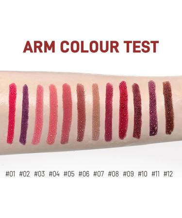  Gireatick Matte Finish Series Lip Pencil Set - Nude Red Brown Purple Creamy - Long Lasting Lip Makeup Pen - Water Resistant - 12 Pack - Buy Online on GoSupps.com