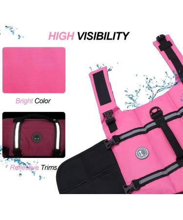 Vivaglory Ripstop Dog Rescue Vest - Buoyant & Visible for Small/Medium Dogs - Pink XS (35-43cm) - Buy Online on GoSupps.com