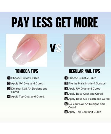 TOMICCA 180PCS Short Square Soft Gel Nails Tips - Matte Finish, 3 in 1 Base Coat, Pre-colored Press On Nail Tips for Nail Art Extensions - Pink - Buy Online on GoSupps.com