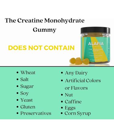 Alafia Naturals Sugar Free Creatine Gummies for Strength & Recovery - 120 ct | Chewable Creatine with L-Carnitine 5g per Serving 30 Servings for Men & Women - Buy Online on GoSupps.com