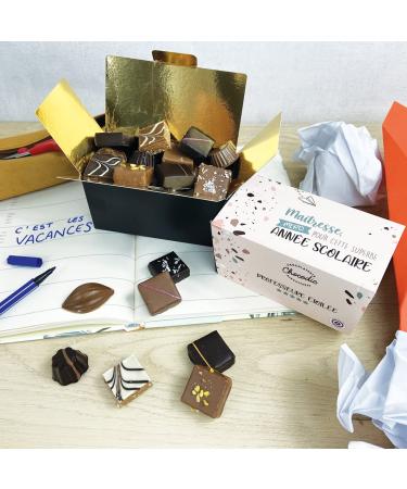 Chocolate box 150g personalized "Merci Maîtresse" or "Merci Maître" or "Merci Atsem" (Version Merci Maîtresse)