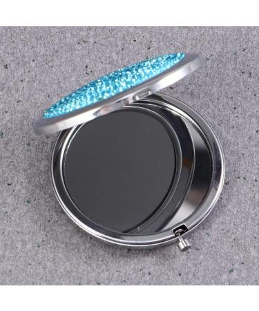 Lurrose Travel Mirror Bling Compact Mirror Round Folding Mirror Double- sided Cosmetic Mirror Portable Pocket Mirror Rhinestone Mirror for Travel and Home Use (Sky Blue) Small Mirror Sky-blue - Buy Online on GoSupps.com