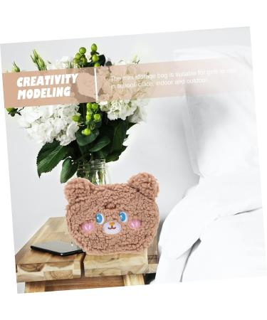 FOMIYES Plush Cosmetic Bag Toilet Stand Travel Tote - Brown 15.5X12X5.5CM - Buy Online on GoSupps.com
