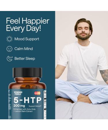 5 HTP 200mg - with Vitamin B6 100mg Gotu Kola - Wellbeing Supplement for Women Men - 2X Potency of 5HTP 100mg 4X of 5-HTP 50mg - Deep Sleep Supplement - 60 5HTP 200mg Capsules 60 Count (Pack of 1) - Buy Online on GoSupps.com