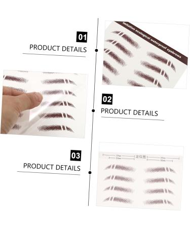 WOONEKY 6pcs Eyebrow Stickers Waterproof Makeup 3d Eyebrows Stickers Eyebrow Tools 6 Transfer Paper 5.50X1.00X0.10CM Brown - Buy Online on GoSupps.com