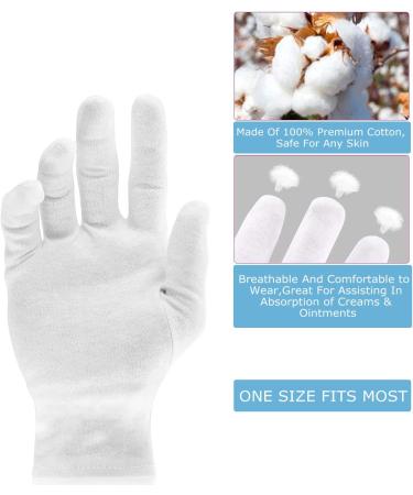 3 Pairs Moisturizing Cotton Gloves for Overnight Bedtime | Premium Quality for Eczema, Dry, Sensitive Skin | Spa Therapy | One Size Fits Most - Buy Online on GoSupps.com